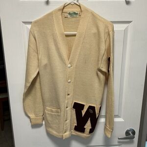 Vintage Wool Letterman’s Cardigan Sweater 1970’s Cincinnati Ohio Football Sz S